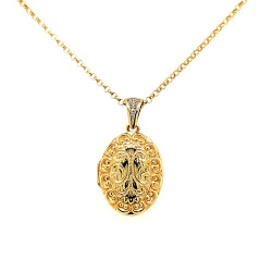 Pre Owned 14ct Locket and Chain ZR72